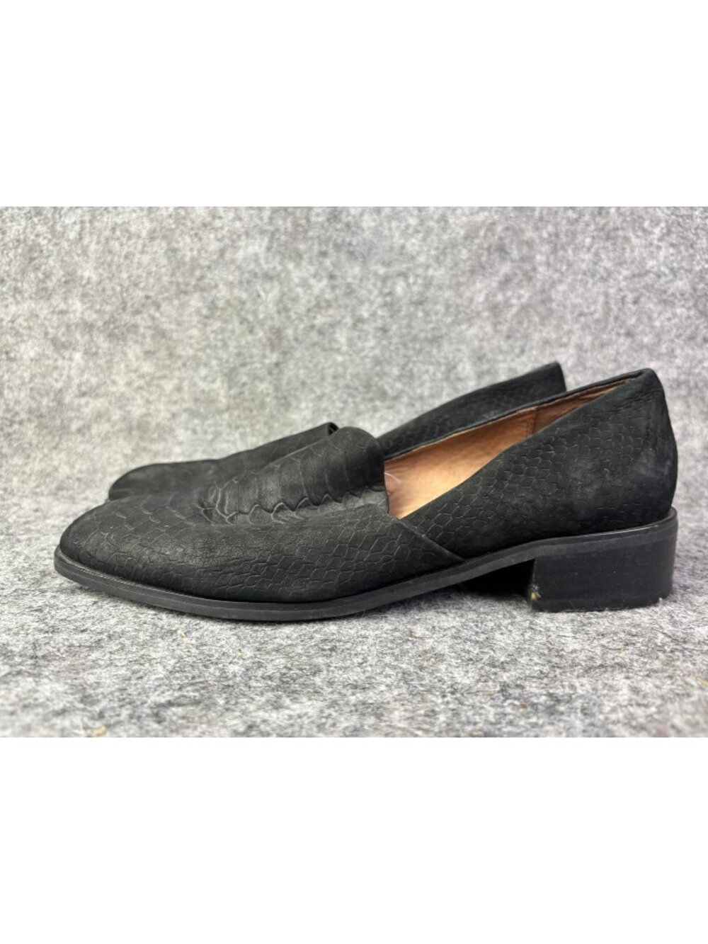 Jeffrey Campbell Shoes Womens Size 8.5 Black Suede Loafers‎ Slip On Block Heel